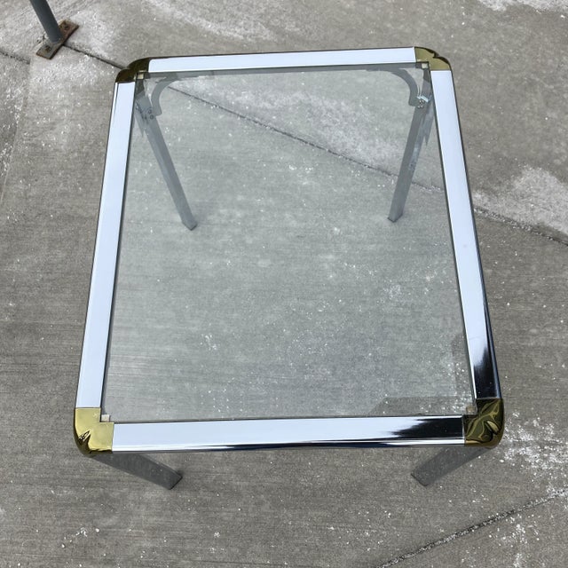 Chrome Brass Waterfall Table From Belgo Chrome For Sale - Image 9 of 13