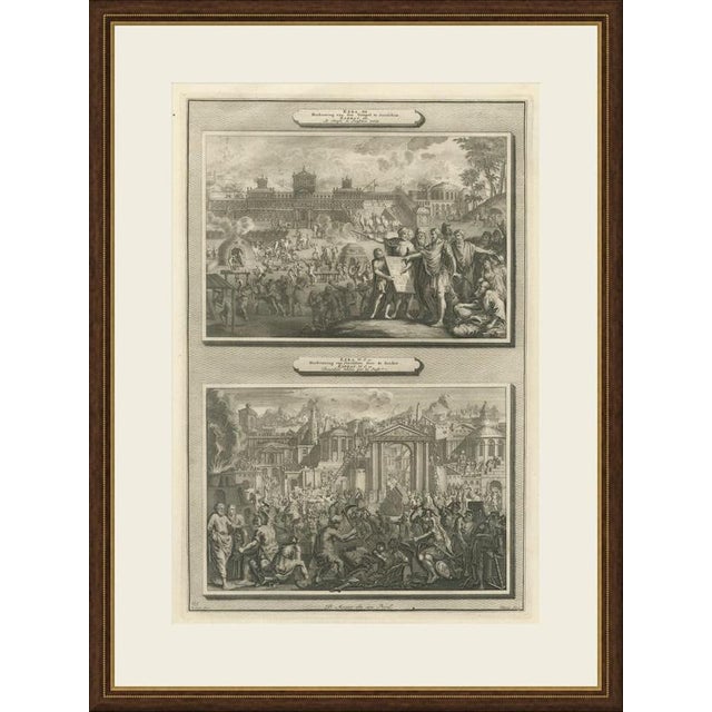 This original copperplate engraving from Pieter Mortier's illustrated Bible, Amsterdam circa 1700, shows two biblical...