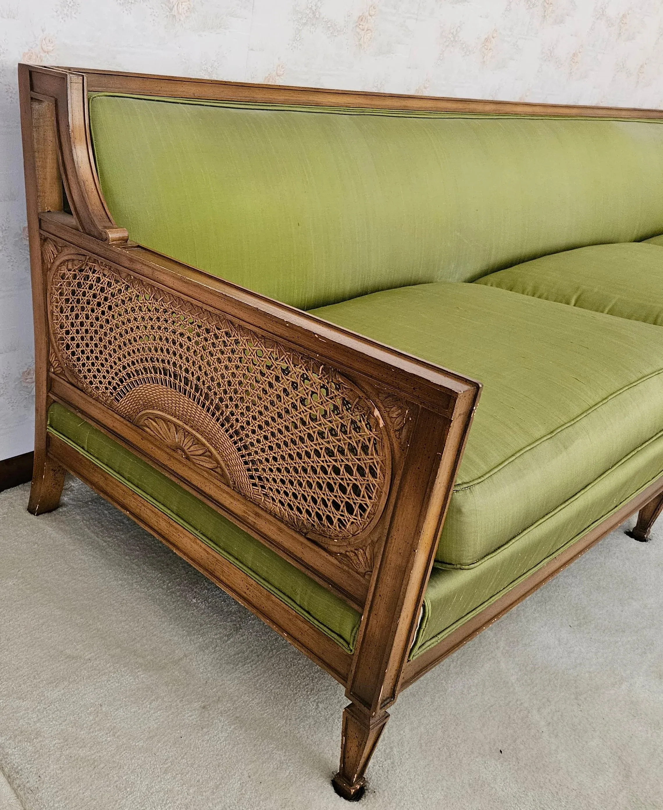 1960s Vintage Huge Italian Regency Provincial Mid Hollywood Sofa