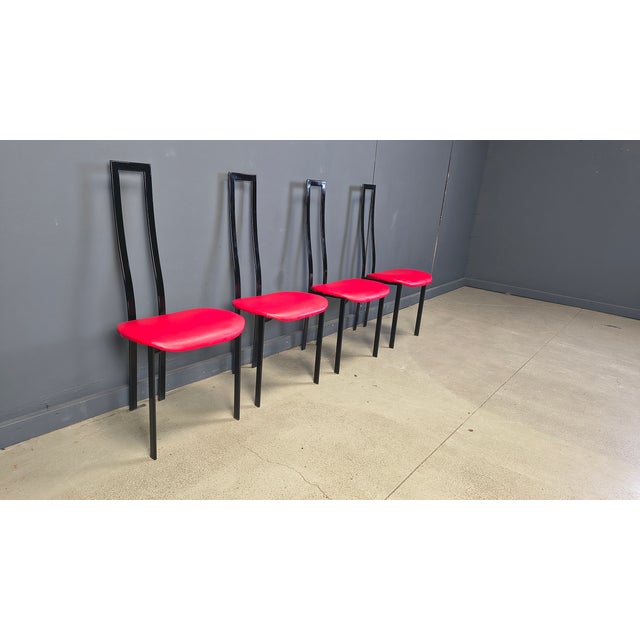 Vintage Postmodern Dining Chairs from Cattelan Italia, 1980s, Set of 4 For Sale - Image 12 of 16