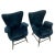 Metal Sarreid Ltd. Blue Wings Chairs- a Pair For Sale - Image 7 of 9