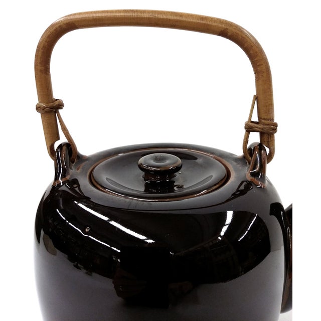 Brown Hand Thrown Artist Glazed Teapot For Sale - Image 8 of 8