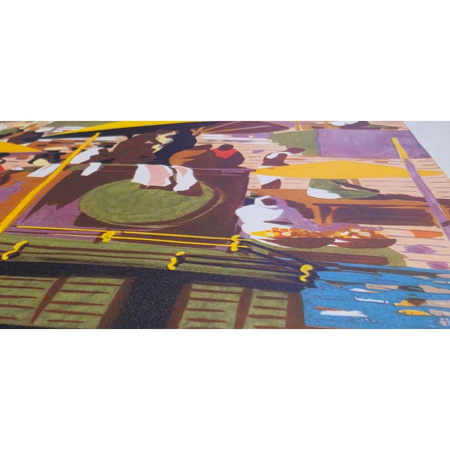 1960 Mid-Century Modern "India: Varanasi" Original Tourism Lithograph Poster For Sale - Image 4 of 6