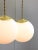 Mid-Century Italian Brass & Opaline Cluster of Lamps For Sale - Image 5 of 18