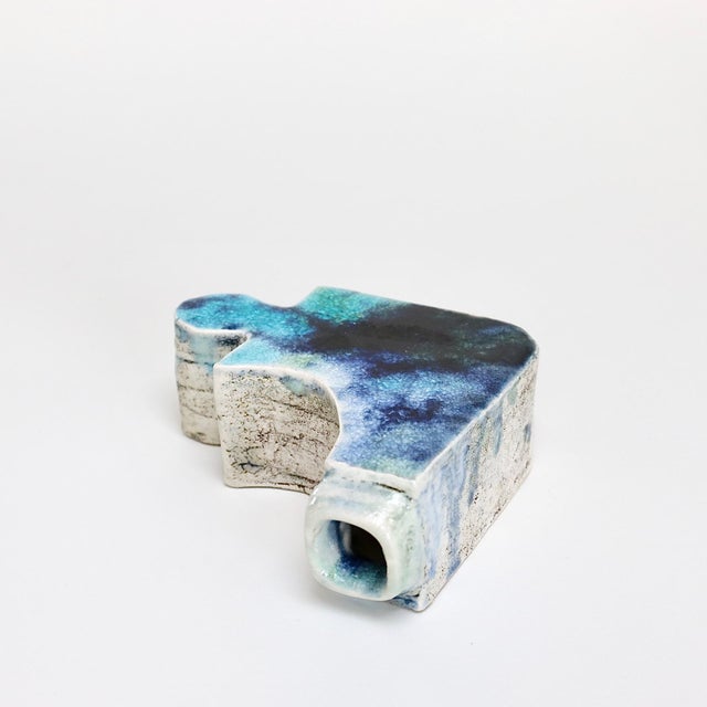 Pair of Abstract Jigsaw Ceramic Candle Holder Vase Jigsaw For Sale - Image 13 of 15