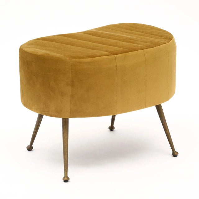 Gold Vintage Italian Modernist Gold Stools For Sale - Image 8 of 9
