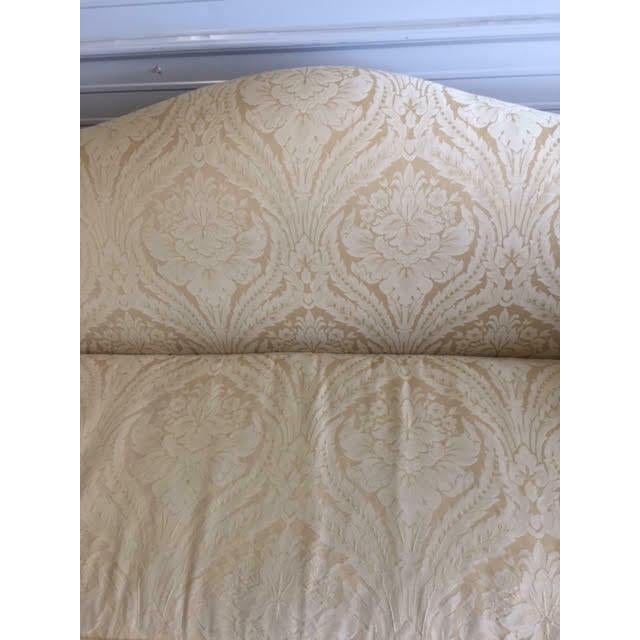 1980s Vintage 70" Hickory Highland House Yellow Upholstered Chippendale Sofa For Sale - Image 5 of 12
