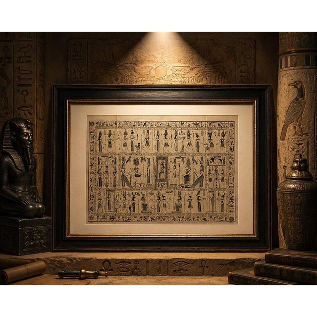 After Montfaucon, Bembine Tablet of Isis from Antiquity Explained, 1721, Engraving For Sale - Image 4 of 11