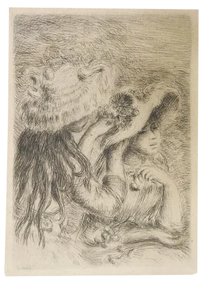 Early 20th Century Renoir Le Chapeau Epingle Etching