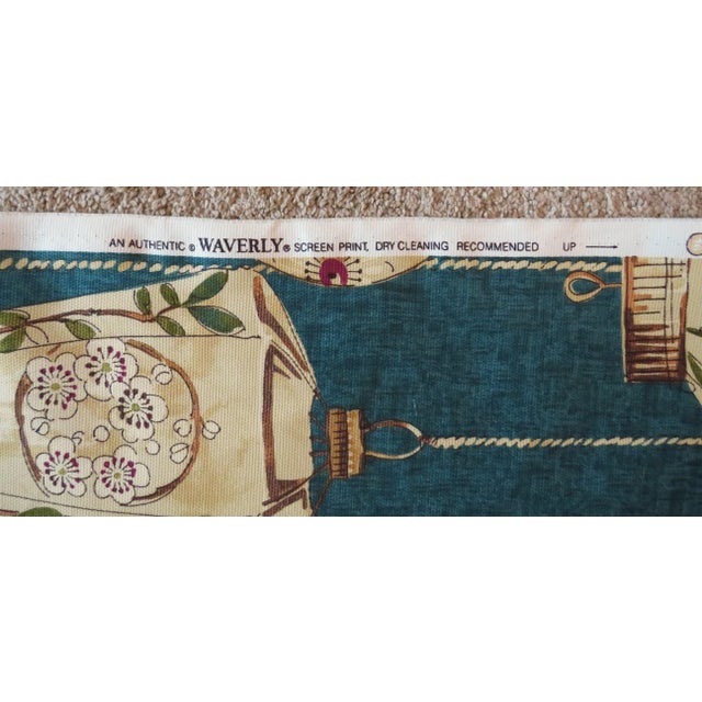 Chinoiserie 1 of 18 Yards Waverly Fabric Chinoiserie Linen Blend Chinese Asian Lanterns For Sale - Image 3 of 3