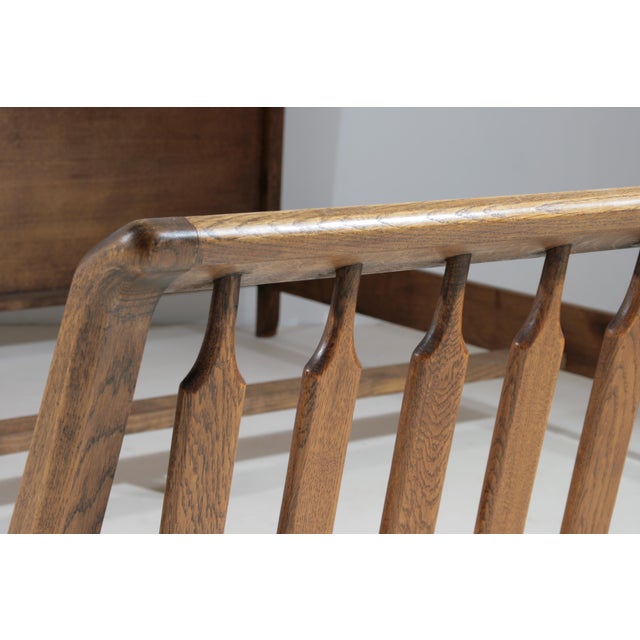 Wood Bed Frame in Oak by Guillerme et Chambron for Votre Maison, 1970s For Sale - Image 7 of 12
