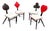 Mid-Century Modern Card Suit Dining Chairs, Set of 4 For Sale