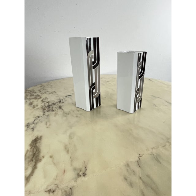 1970s German Ceramic Vases by Hermann Schwahn for Hutschenreuther, 1970s, Set of 2 For Sale - Image 5 of 15