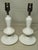 Pair of vintage white hobnail milk glass lamps, c.1950’s A shapely pair of lamps, having raised hobnail decoration...