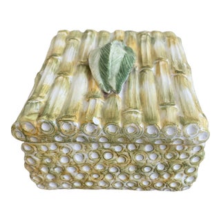 Italian Ceramic Bamboo Box For Sale
