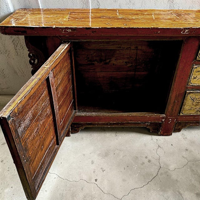 Polychromed Tibetan Cabinet Console Sideboard Circa 1850 For Sale - Image 14 of 18