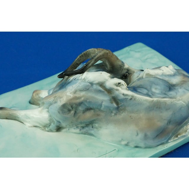 Stoneware Sculpture of a Reclining Ibex by Guido Cacciapuoti, Italy, 1920s For Sale - Image 15 of 18