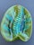 Vintage MCM California Pottery Usa 404 Green & Aqua Drip Glaze Ash or Catchall Tray For Sale - Image 10 of 13