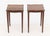 Near Pair of Louis XVI Style Mahogany Side Tables, with serpentine top with rosettes on four fluted tapered legs. 24" H x...