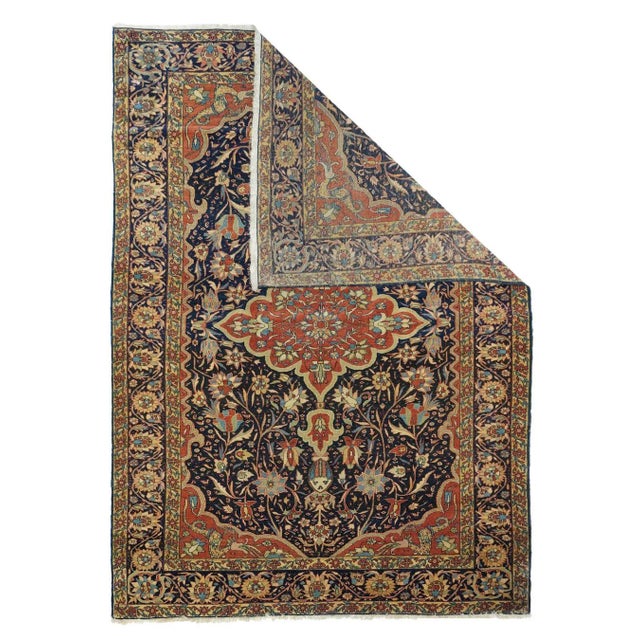Traditional Late 18th Century Antique Farahan Sarouk Rug 4'7'' x 6'8'' For Sale - Image 3 of 10