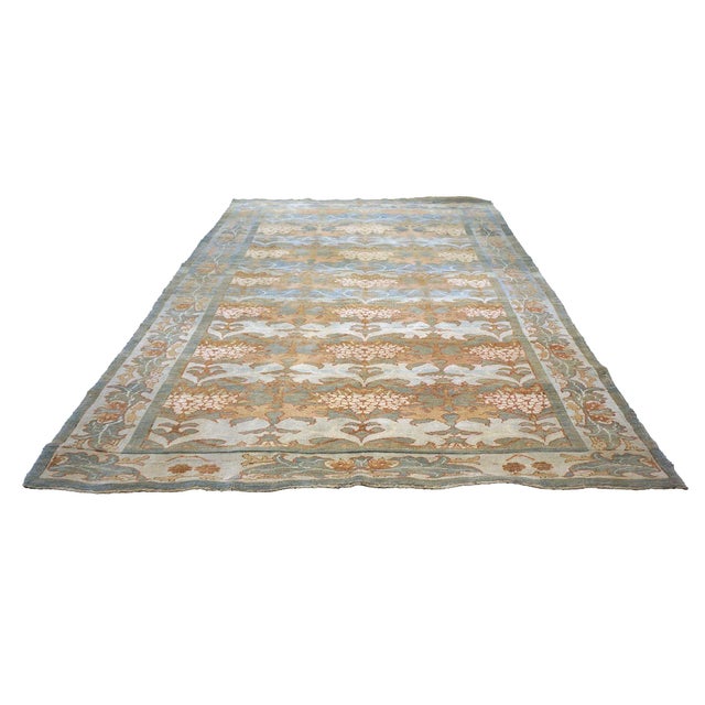 Condition: New Origin: Turkey Design: Donegal Actual Size: 8'3" x 11'7" Color: Blue, Green, Salmon, Ivory Thickness: 1/4"...