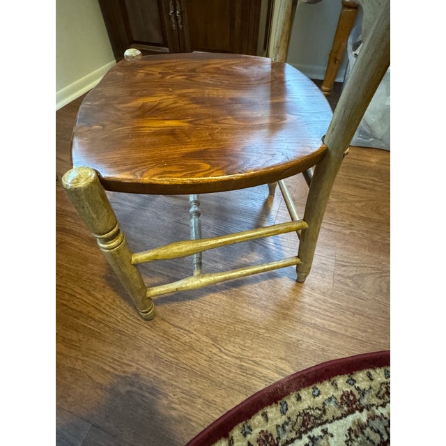 Vintage 1999 French Country Wheatback Dining Chair Solid Wood Made in Slovenia For Sale - Image 11 of 12