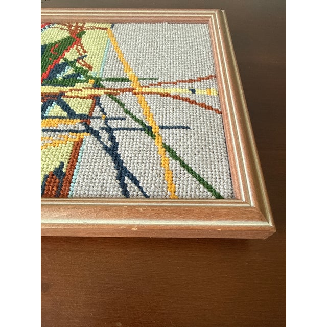 Vintage Framed Needlepoint Boats— A Pair For Sale - Image 10 of 18