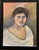Frame this striking original oil painting portrait of a woman or prop it up on a book shelf for a bohemian decor vibe. The...
