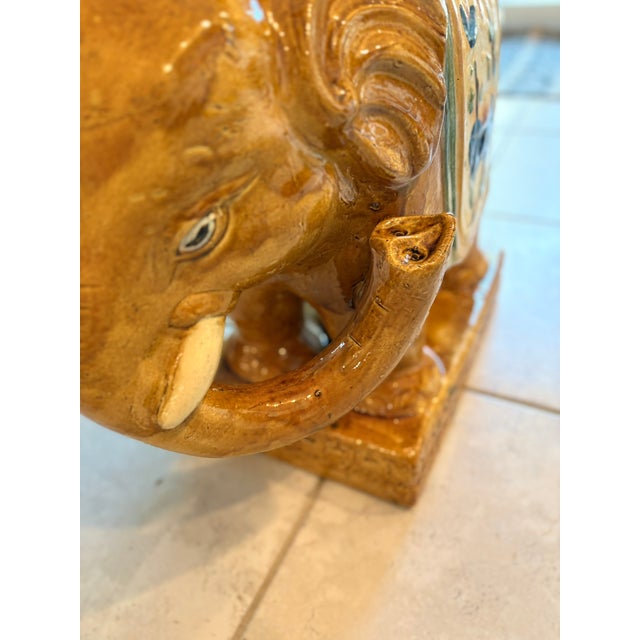 Extra Large Vintage Chinese Elephant Garden Stool or Accent Table For Sale In Miami - Image 6 of 15