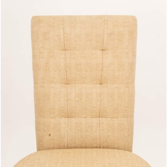 Modern Set of Eight John Boone Tufted Beige Fabric Upholstered Dining Chairs For Sale - Image 3 of 17