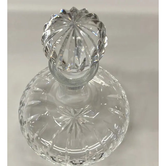 Mid-Century Modern Vintage Portuguese Crystal Decanter, Signed For Sale - Image 3 of 6
