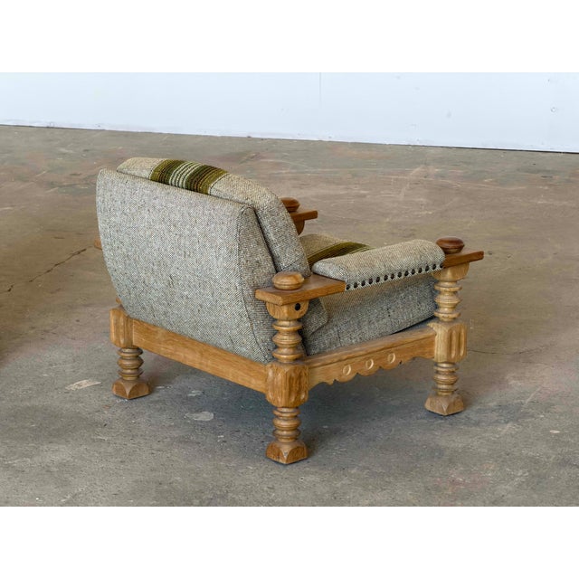 Brutalist Oak Lounge Chairs by Henning Kjærnulf, 1960s, Set of 2 For Sale - Image 12 of 17