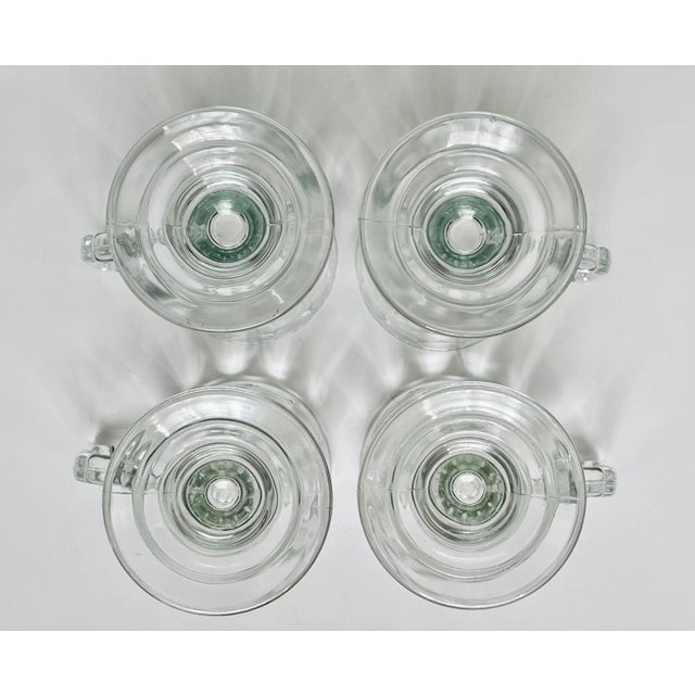Transparent Late 20th Century Indiana Glass Optic Glass Irish Coffee Mugs- Set of 4 For Sale - Image 8 of 13
