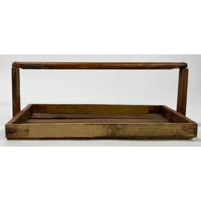 Farmhouse Antique Rustic Handled Berry Basket Tray For Sale - Image 3 of 10