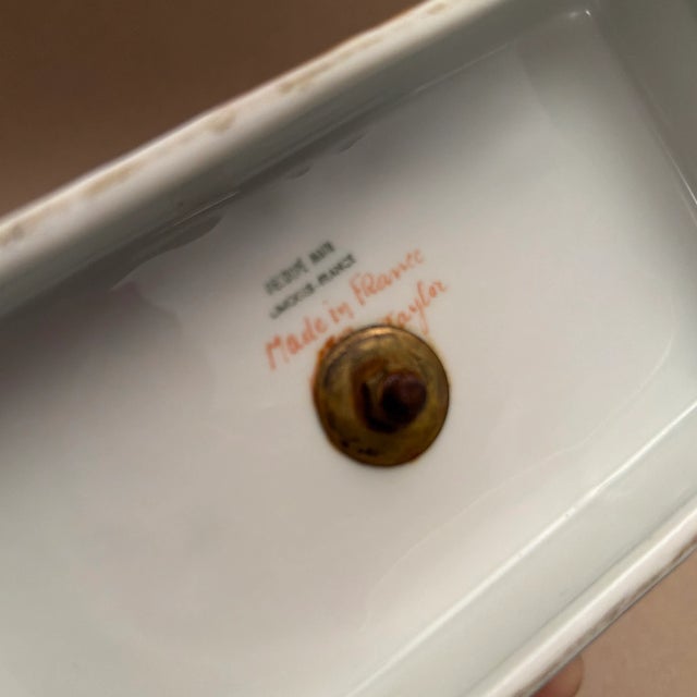 Late 18th Century Antique French Limoges Empire Style Pierced Shuttle Basket Fruit Bowl Centerpiece For Sale - Image 5 of 5