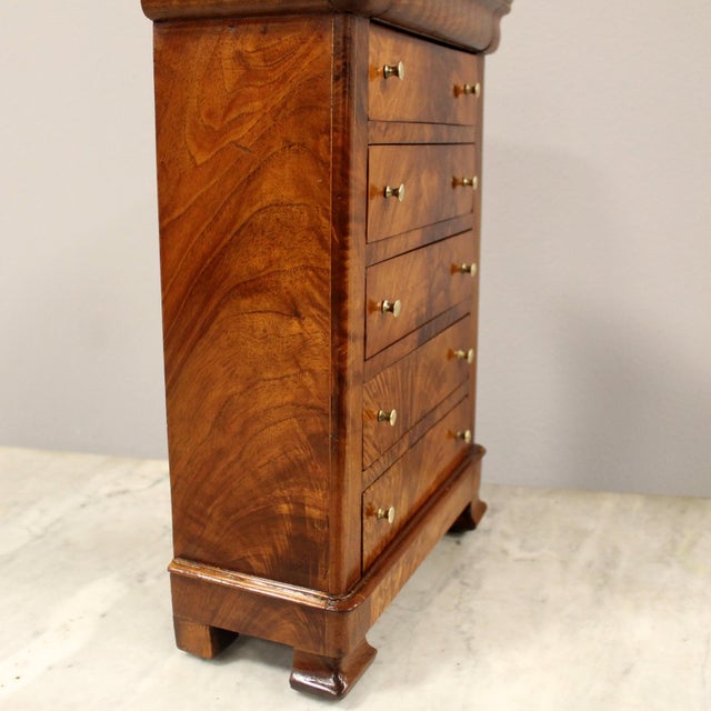 19th Century Louis Philippe Capuchin Miniature Chest of Drawers in Walnut For Sale - Image 9 of 12