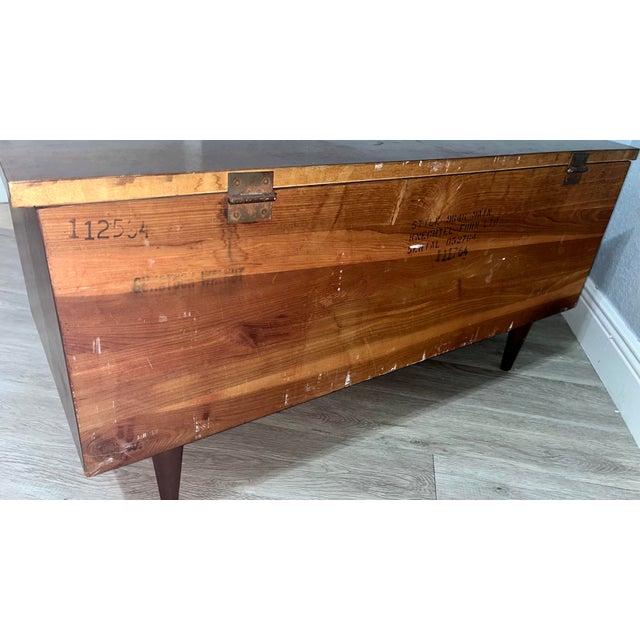 Wood 1964 Lane Cedar Hope Chest - Mid-Century Modern With New Safety Lock For Sale - Image 7 of 7
