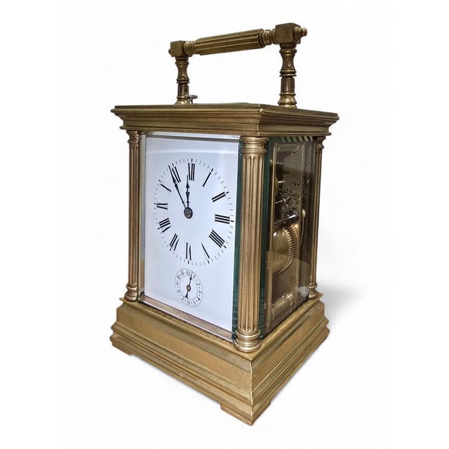 Spanish Gilt Bronze Carriage Clock, 1890s For Sale - Image 9 of 12