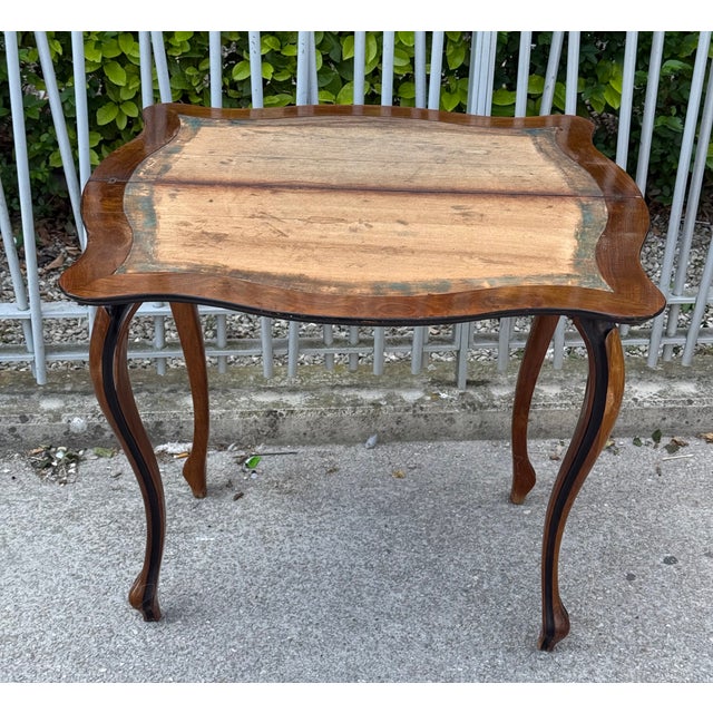 Black Antique Gaming Table with Drawer, 1920s For Sale - Image 8 of 18