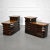 Art Deco Paul Frankl Deco Stacked Rattan Tiered Side Tables - A Pair For Sale - Image 3 of 7