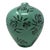 Mid 20th Century Vintage Mint Green Hand Painted Medium Decor Vase. For Sale