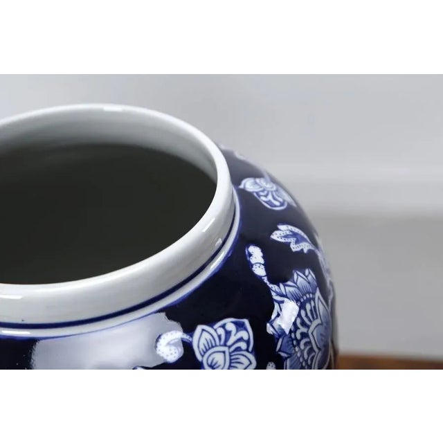 2010s Blue and White Porcelain Ginger Jar For Sale - Image 5 of 7