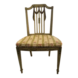 Antique Chair, Adams Style, Caned, Hand Painted 1920s