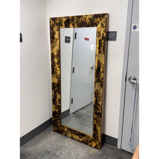 Hollywood Regency Hollywood Regency Tortoise Glass Full-Length Mirror For Sale - Image 3 of 12