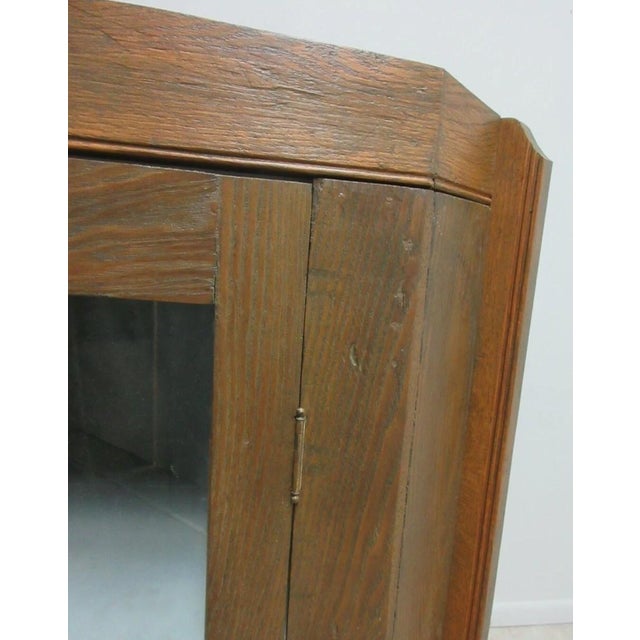 Antique Oak chestnut Hanging Corner Cabinet Cupboard Display Hutch For Sale - Image 10 of 11