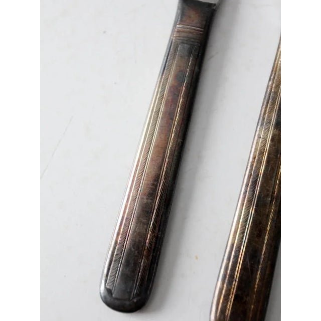 Silver Vintage Stainless Steel Flatware - Set of 7 For Sale - Image 8 of 9