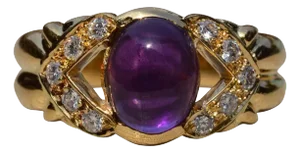 The Bealville: Purple Sapphire and Diamond Cocktail Ring