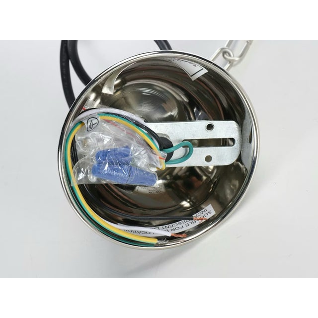 Metal Three Sarreid Ltd. Contemporary Silver Brushed Wire Pendant Lights For Sale - Image 7 of 8