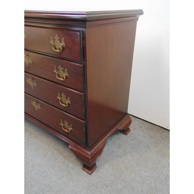 Brown Chippendale Style Benchmade Solid Mahogany Chest For Sale - Image 8 of 12
