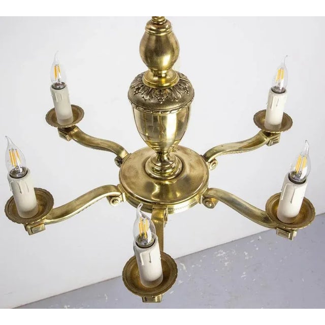 French Brass Chandelier, 1940s For Sale - Image 12 of 15
